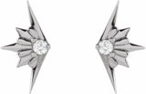 14K White .03 CTW Natural Diamond Starburst Earrings