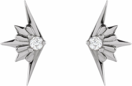 14K White .03 CTW Natural Diamond Starburst Earrings