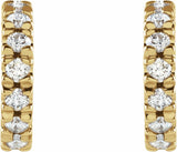 14K Yellow 1/3 CTW Lab-Grown Diamond French-Set 10 mm Huggie Hoop Earrings