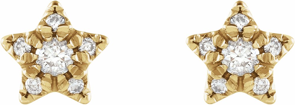 14K Yellow 1/10 CTW Natural Diamond Star Earrings