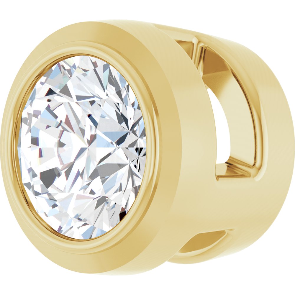 14K Yellow Gold 1/10 CT Lab-Grown Diamond Slide Pendant