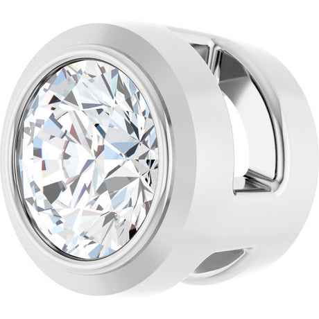 14K White 1/10 CT Natural Diamond Slide Pendant