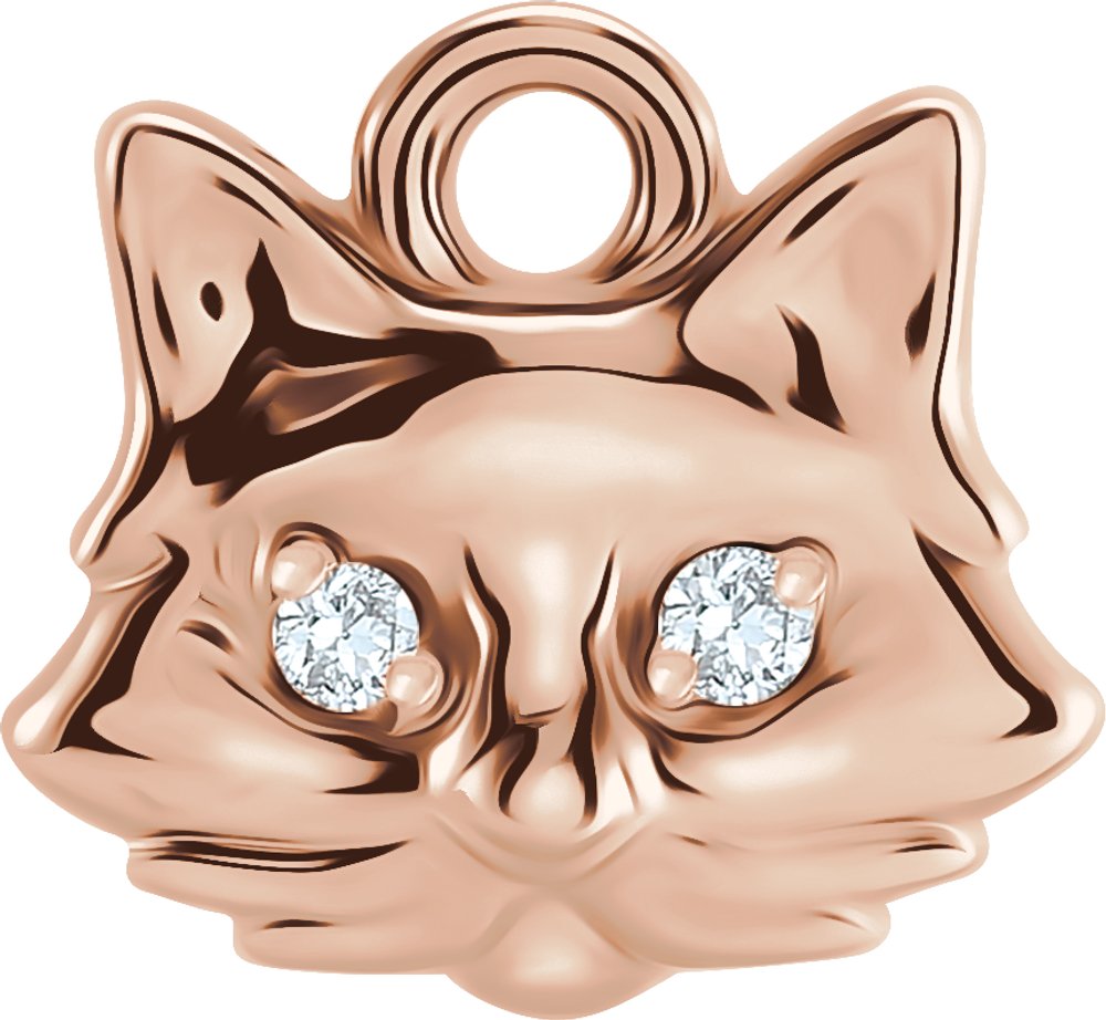 14K Rose Petite Pavé™ .01 CTW Natural Diamond Cat Dangle