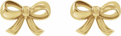 14K Yellow Bow Earrings