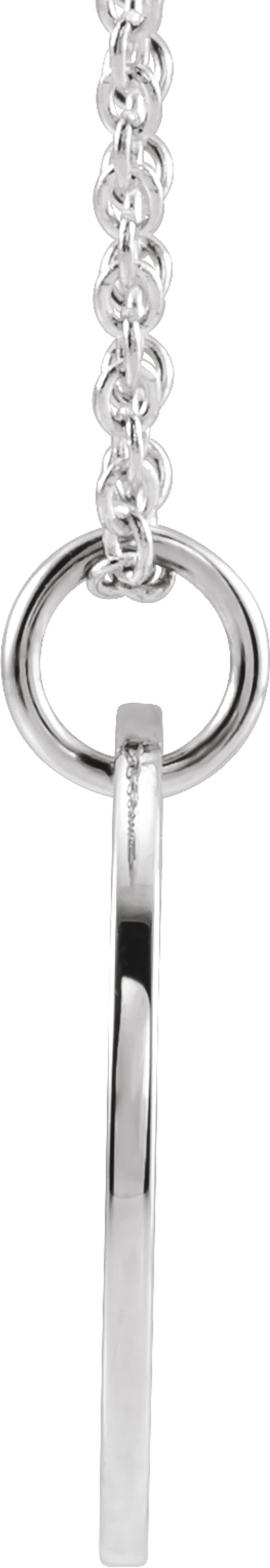 14K White Gold Aries Zodiac Disc 16-18" Necklace
