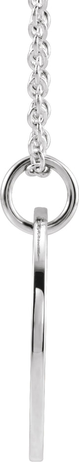 14K White Gold Aries Zodiac Disc 16-18" Necklace