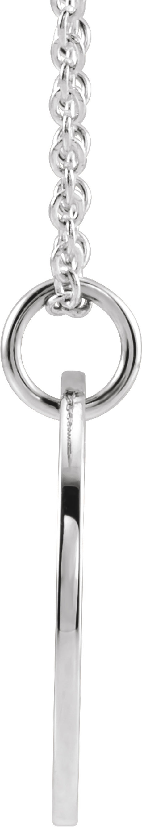 14K White Gold Aries Zodiac Disc 16-18" Necklace