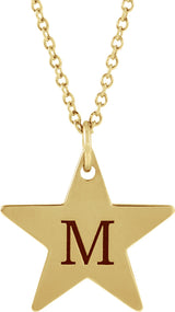 14K Yellow Engravable Star 16-18" Necklace