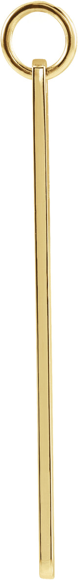 14K Yellow Rectangle Bar Pendant