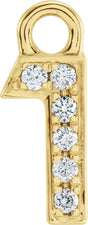 14K Yellow Petite Pavé™.02 CTW Natural Diamond Numeral 1 Dangle