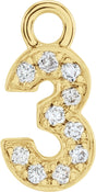 14K Yellow Petite Pavé™.04 CTW Natural Diamond Numeral 3 Dangle