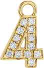 14K Yellow Petite Pavé™.03 CTW Natural Diamond Numeral 4 Dangle