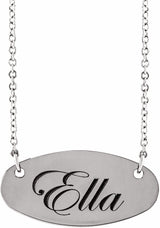 Sterling Silver Engravable Oval 18" Necklace