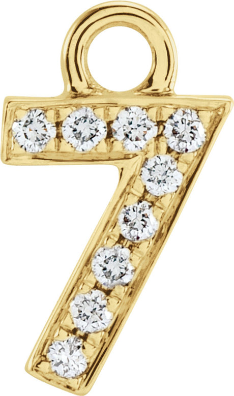 14K Yellow Petite Pavé™.03 CTW Natural Diamond Numeral 7 Dangle