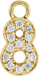 14K Yellow Petite Pavé™.05 CTW Natural Diamond Numeral 8 Dangle