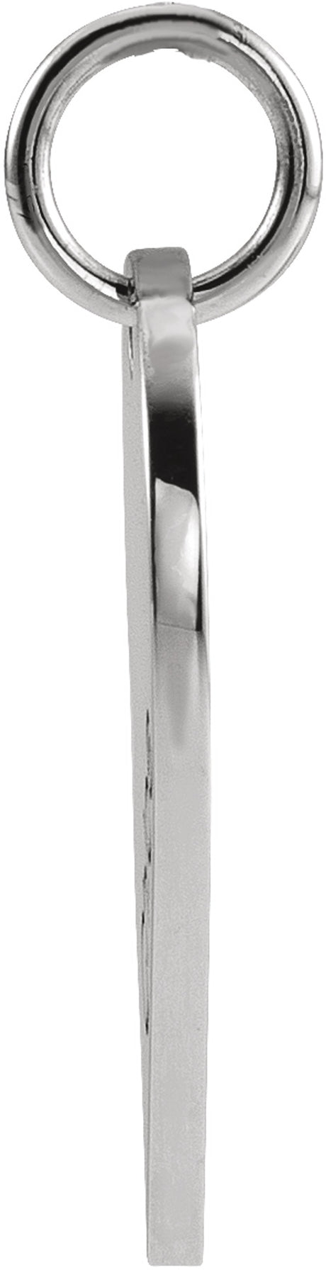 Sterling Silver 17x10 mm Left Broken Heart Pendant