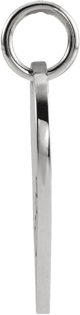 Sterling Silver 17x10 mm Left Broken Heart Pendant 