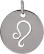 Sterling Silver 16.5 mm Leo Zodiac Disc Pendant