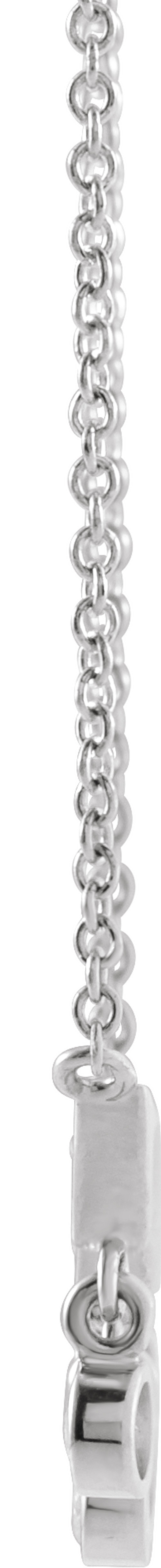 14K White 1/5 CTW Natural Diamond Fringe Bar 18" Necklace