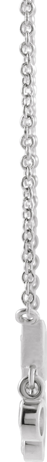 14K White 1/5 CTW Natural Diamond Fringe Bar 18" Necklace
