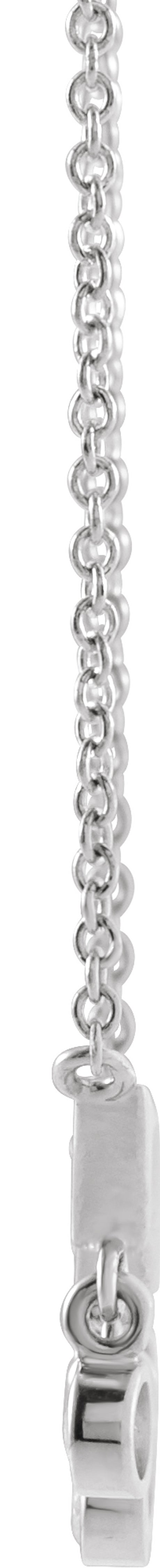 14K White 1/5 CTW Natural Diamond Fringe Bar 18" Necklace