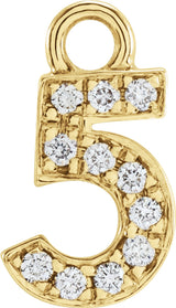 14K Yellow Petite Pavé™.04 CTW Natural Diamond Numeral 5 Dangle