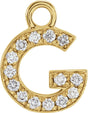 14K Yellow Petite Pavé™ .05 CTW Natural Diamond Initial G Dangle