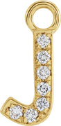 14K Yellow Petite Pavé™ .025 CTW Natural Diamond Initial J Dangle