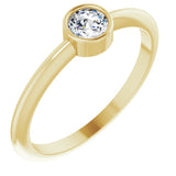14K Yellow Gold 1/5 CT Rose-Cut Natural Diamond Stackable Ring