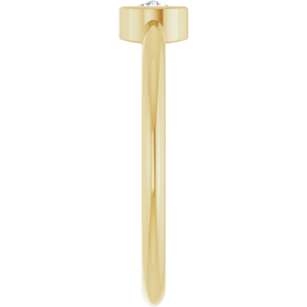 14K Yellow Gold 1/5 CT Rose-Cut Natural Diamond Stackable Ring