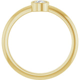14K Yellow Gold 1/5 CT Rose-Cut Natural Diamond Stackable Ring