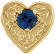14K Yellow Gold Natural Blue Sapphire Heart Slide Pendant