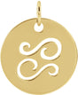 14K Yellow 16.5 mm Cancer Zodiac Disc Pendant