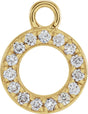 14K Yellow Petite Pavé™ .04 CTW Natural Diamond Initial O Dangle