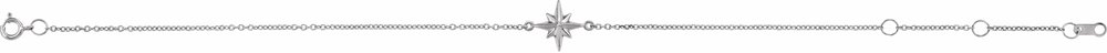 Sterling Silver Star 6 1/2-7 1/2" Bracelet