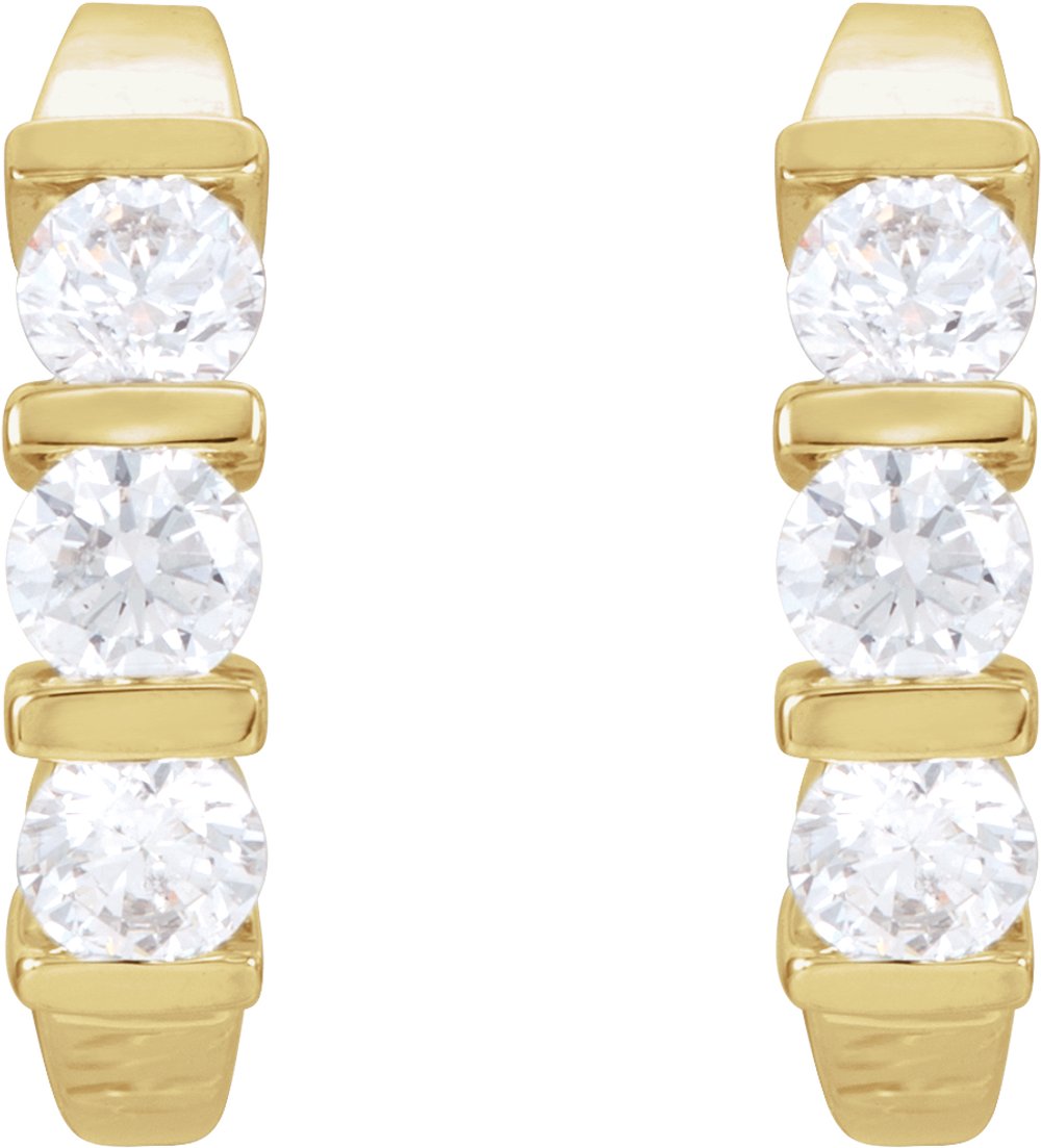 14K Yellow 1 3/8 CTW Lab-Grown Diamond Earrings