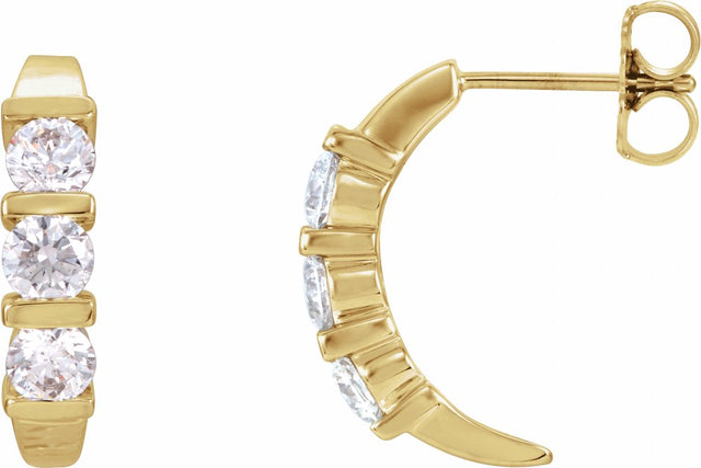 14K Yellow Gold 9/10 CTW Lab-Grown Diamond Earrings