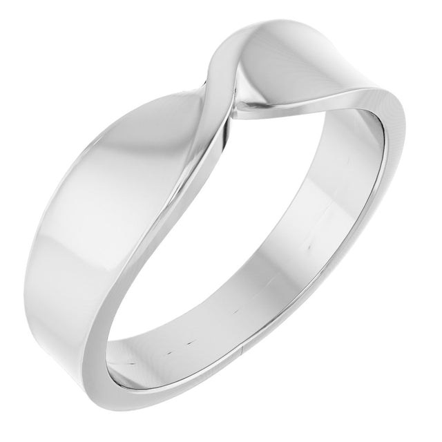 14K White Gold 5 mm Stackable Twisted Ring