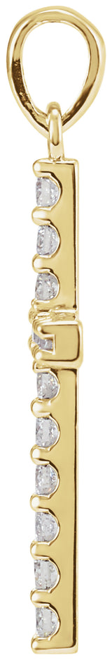 14K Yellow Gold 3/4 CTW Natural Diamond Cross Pendant