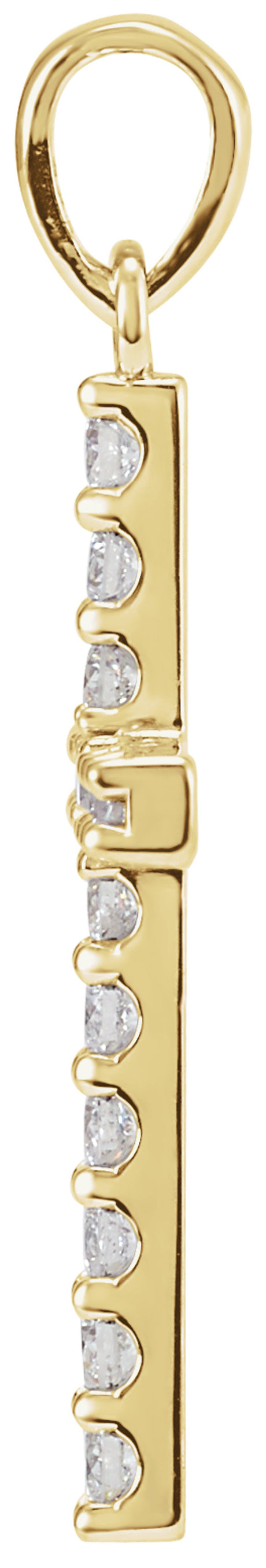 14K Yellow Gold 1/4 CTW Natural Diamond Cross Pendant