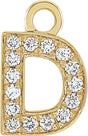 14K Yellow Petite Pavé™ .05 CTW Natural Diamond Initial D Dangle