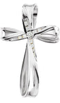 14K White 1/10 CTW Natural Diamond Cross Pendant