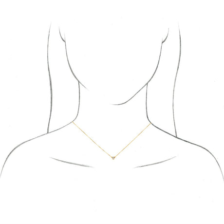 14K White Natural Blue Zircon Solitaire 16" Necklace