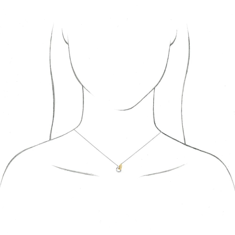 14K White Interlocking Circle 18" Necklace