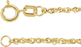 14K Yellow 1.7 mm Diamond-Cut Singapore 16" Chain
