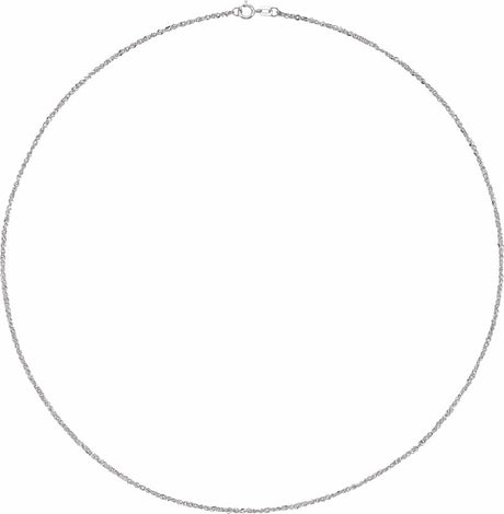 14K White 1.7 mm Diamond-Cut Singapore 18" Chain