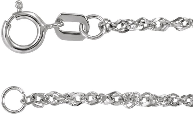 14K White Gold 1.7 mm Diamond-Cut Singapore 20" Chain