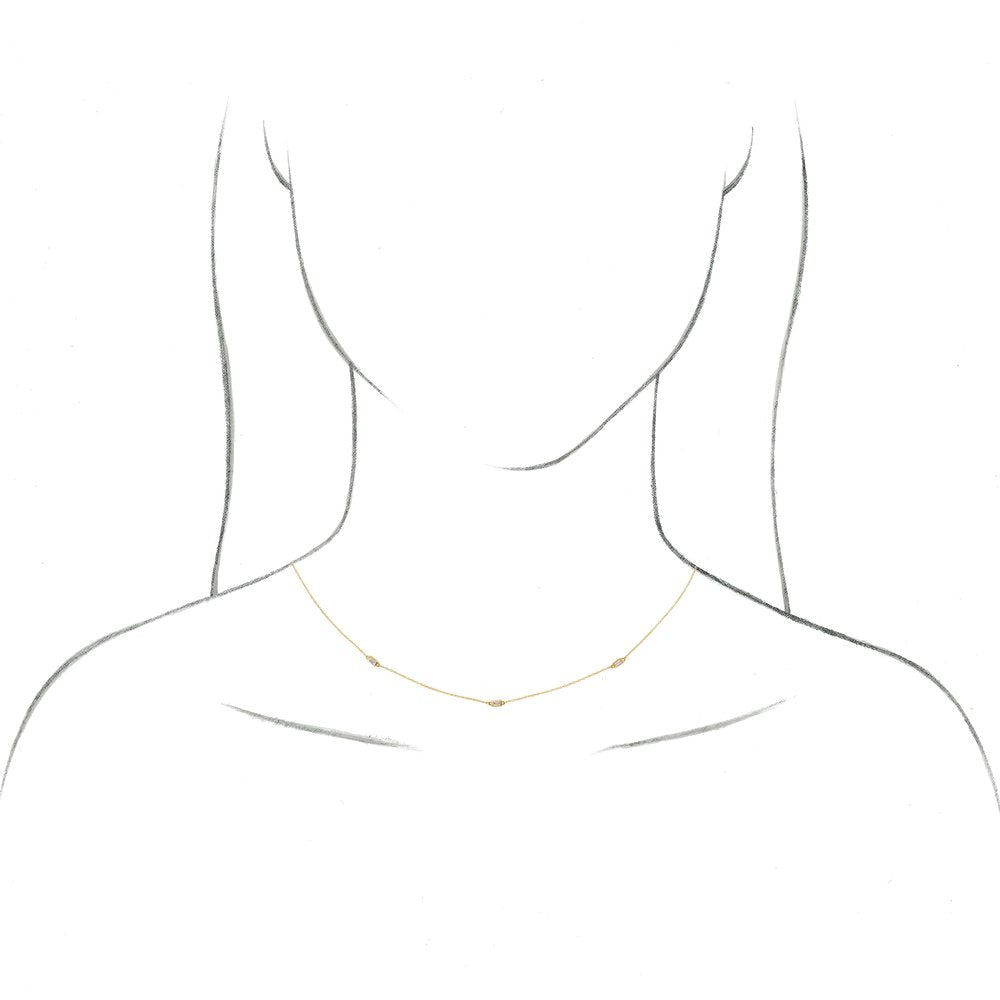 14K White Gold 1/5 CTW Natural Diamond 3-Station 18" Necklace