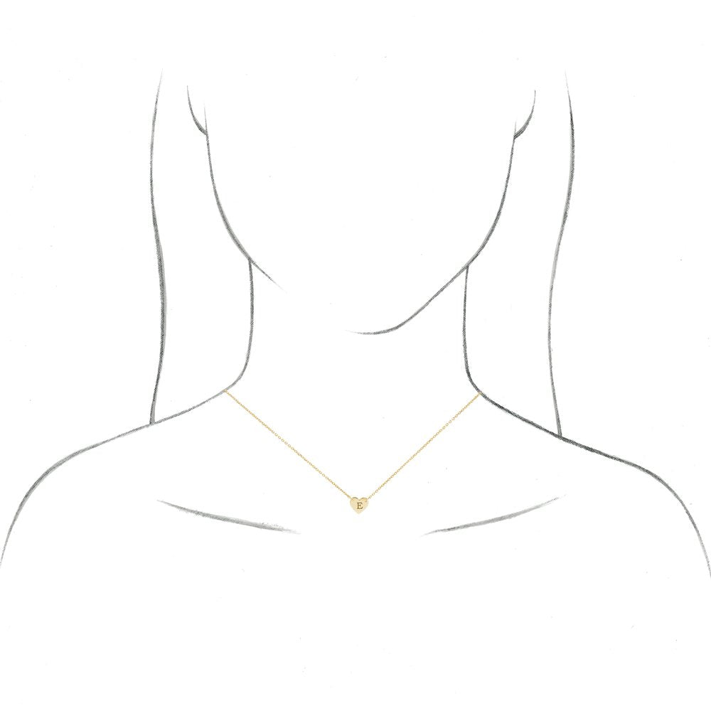 14K Yellow Gold Engravable Heart 16-18" Necklace