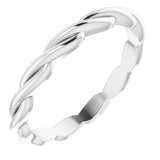 14K White Gold Woven-Design Band Size 7